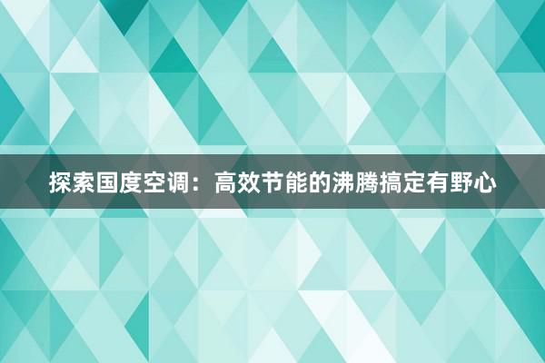 探索国度空调：高效节能的沸腾搞定有野心